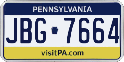 PA license plate JBG7664