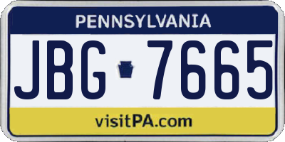 PA license plate JBG7665