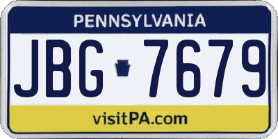 PA license plate JBG7679