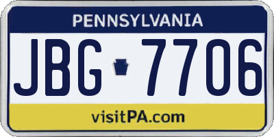 PA license plate JBG7706