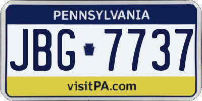 PA license plate JBG7737