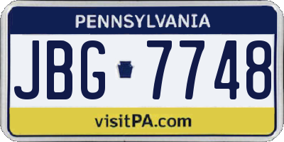 PA license plate JBG7748