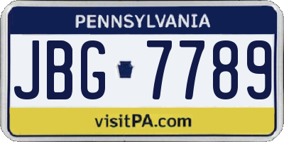 PA license plate JBG7789
