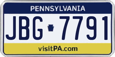 PA license plate JBG7791