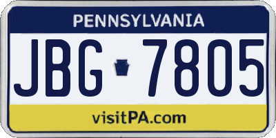 PA license plate JBG7805