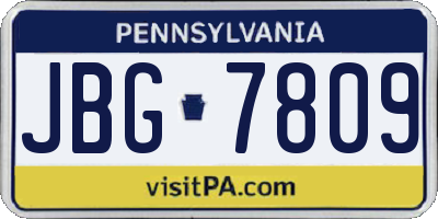 PA license plate JBG7809
