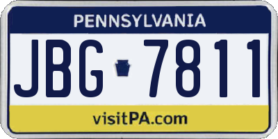 PA license plate JBG7811