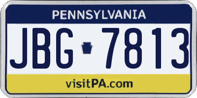 PA license plate JBG7813