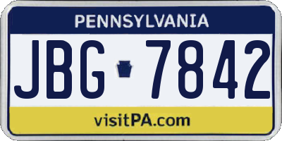 PA license plate JBG7842