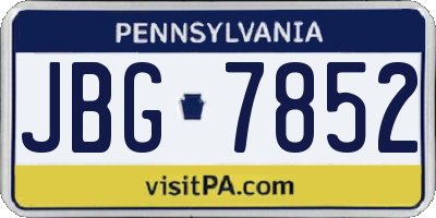PA license plate JBG7852