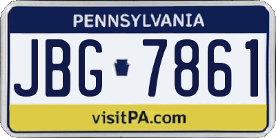 PA license plate JBG7861