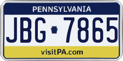 PA license plate JBG7865