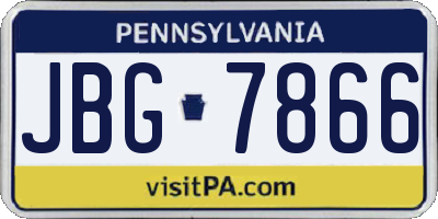 PA license plate JBG7866