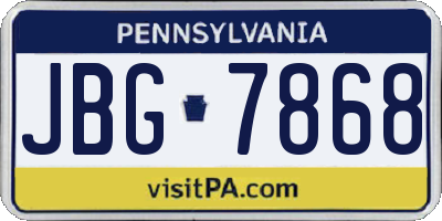 PA license plate JBG7868