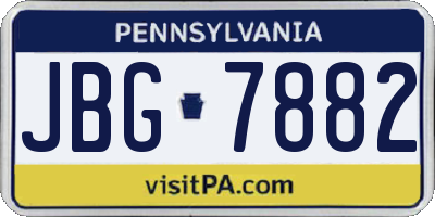 PA license plate JBG7882