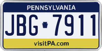 PA license plate JBG7911