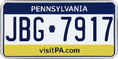 PA license plate JBG7917
