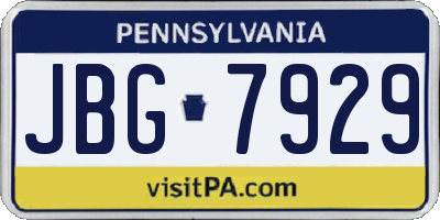 PA license plate JBG7929