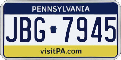 PA license plate JBG7945
