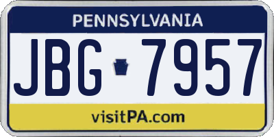 PA license plate JBG7957