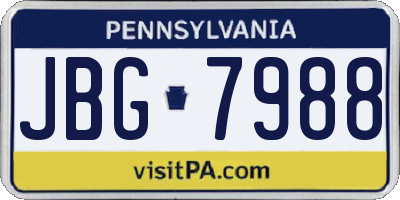 PA license plate JBG7988