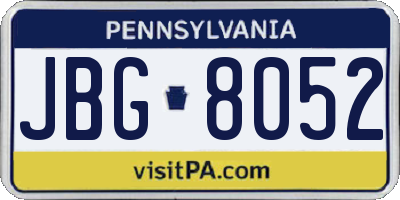 PA license plate JBG8052