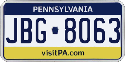 PA license plate JBG8063