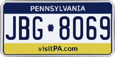PA license plate JBG8069