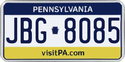 PA license plate JBG8085