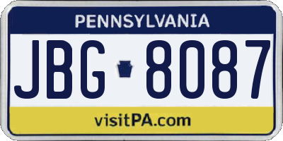 PA license plate JBG8087