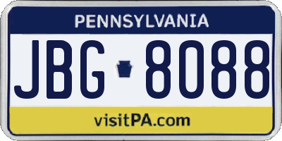 PA license plate JBG8088