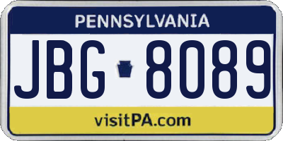 PA license plate JBG8089