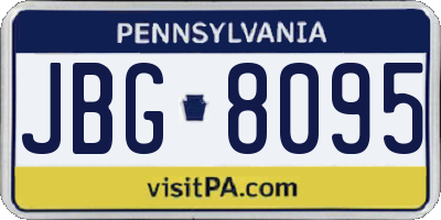 PA license plate JBG8095