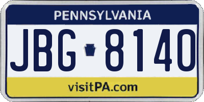 PA license plate JBG8140