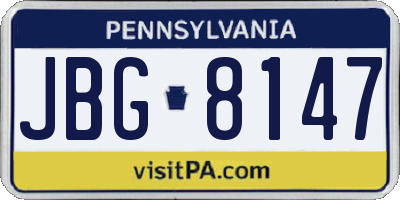PA license plate JBG8147