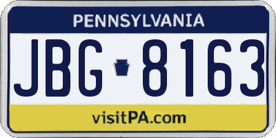 PA license plate JBG8163