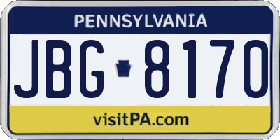 PA license plate JBG8170