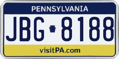 PA license plate JBG8188