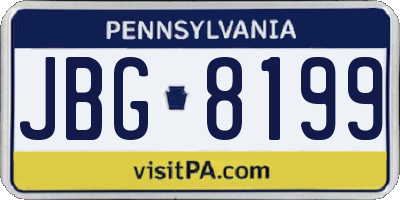 PA license plate JBG8199