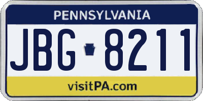 PA license plate JBG8211