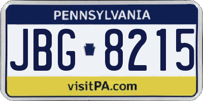 PA license plate JBG8215