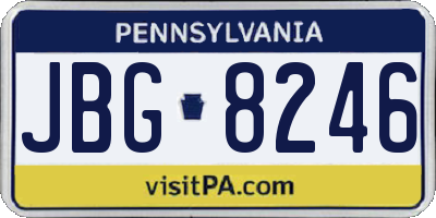 PA license plate JBG8246