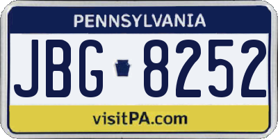 PA license plate JBG8252