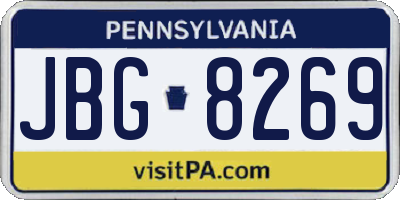 PA license plate JBG8269