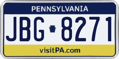 PA license plate JBG8271
