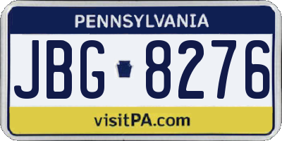 PA license plate JBG8276