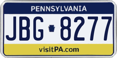 PA license plate JBG8277