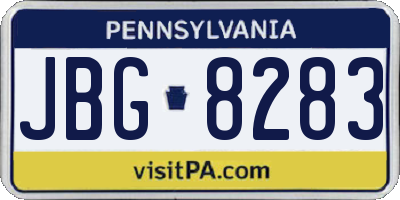 PA license plate JBG8283