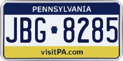 PA license plate JBG8285