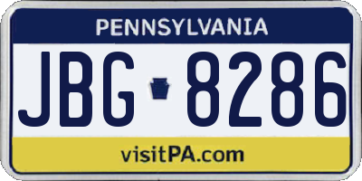 PA license plate JBG8286